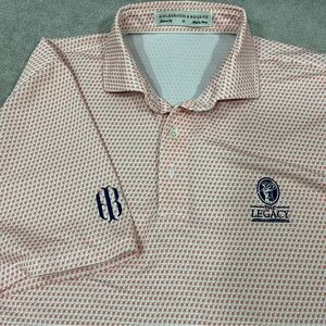Holderness & Bourne Performance Golf Polo Shirt Mens Medium The Legacy White AOP